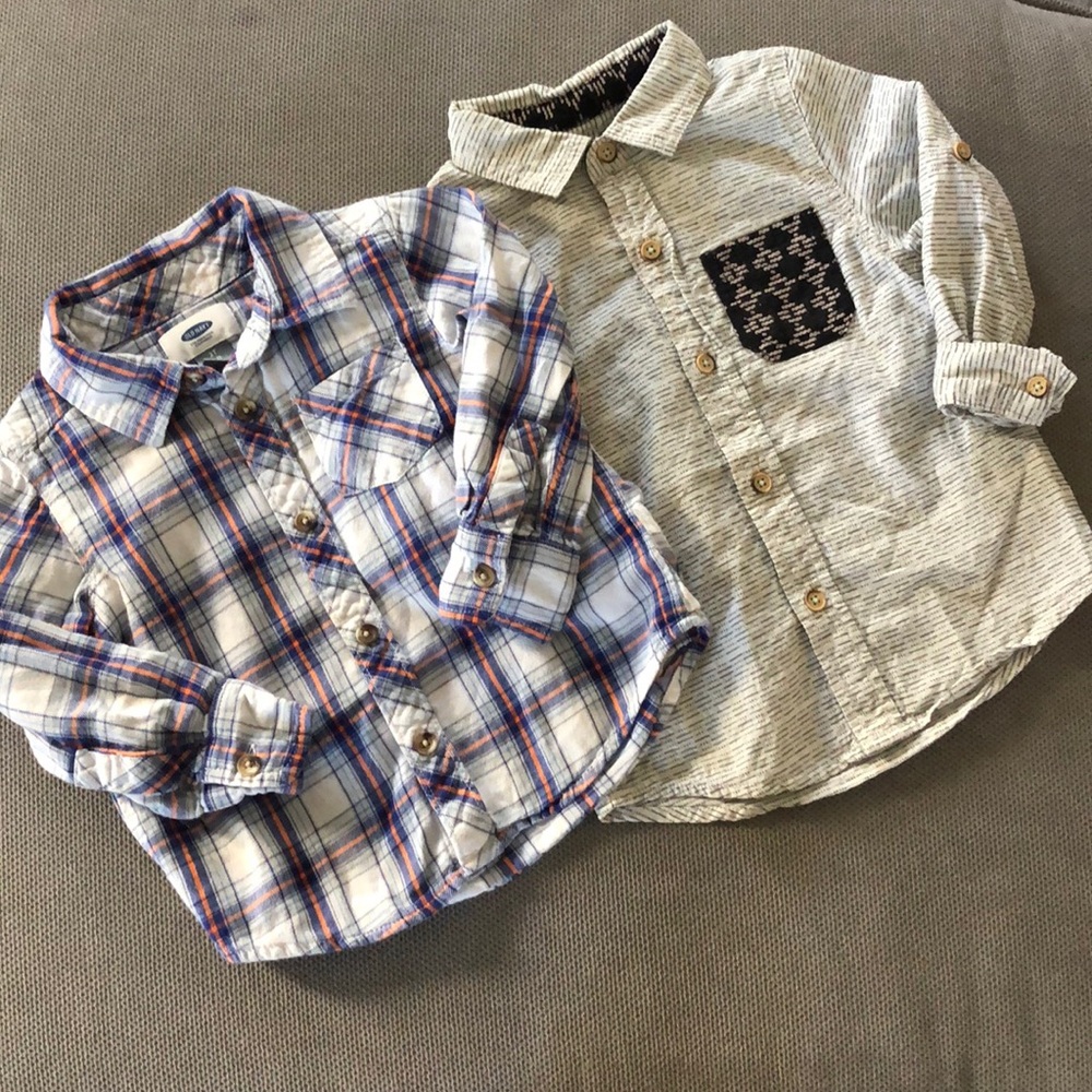 Pair of long sleeve boys button downs